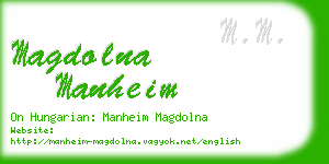 magdolna manheim business card